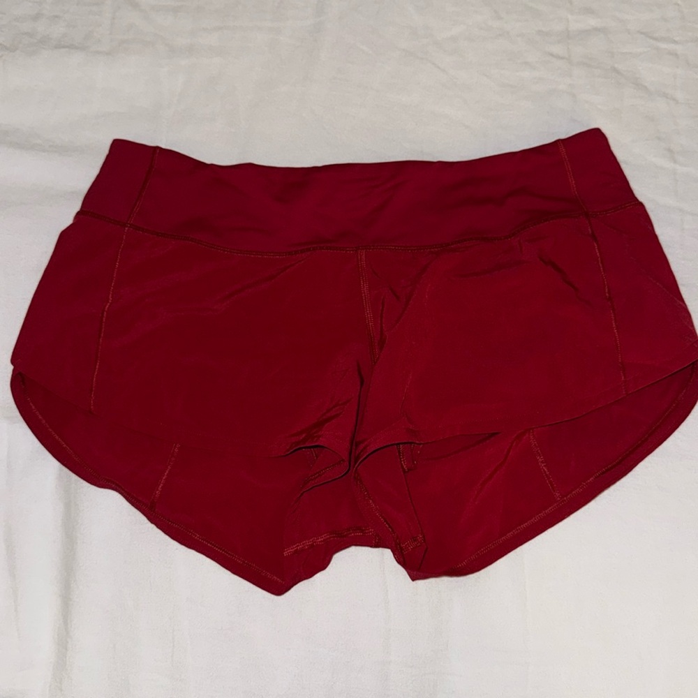 Lululemon Speed Up Low-Rise Lined Short, Size 6, Red